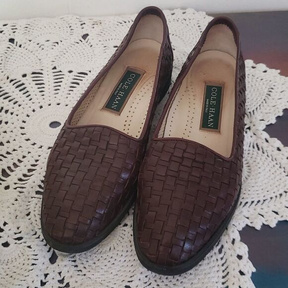 Vintage Cole Haan Woven Look Shoes Sz 7.5 - Picture 1 of 10